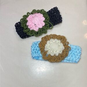 Set of 2 baby headbands hand made crochet.